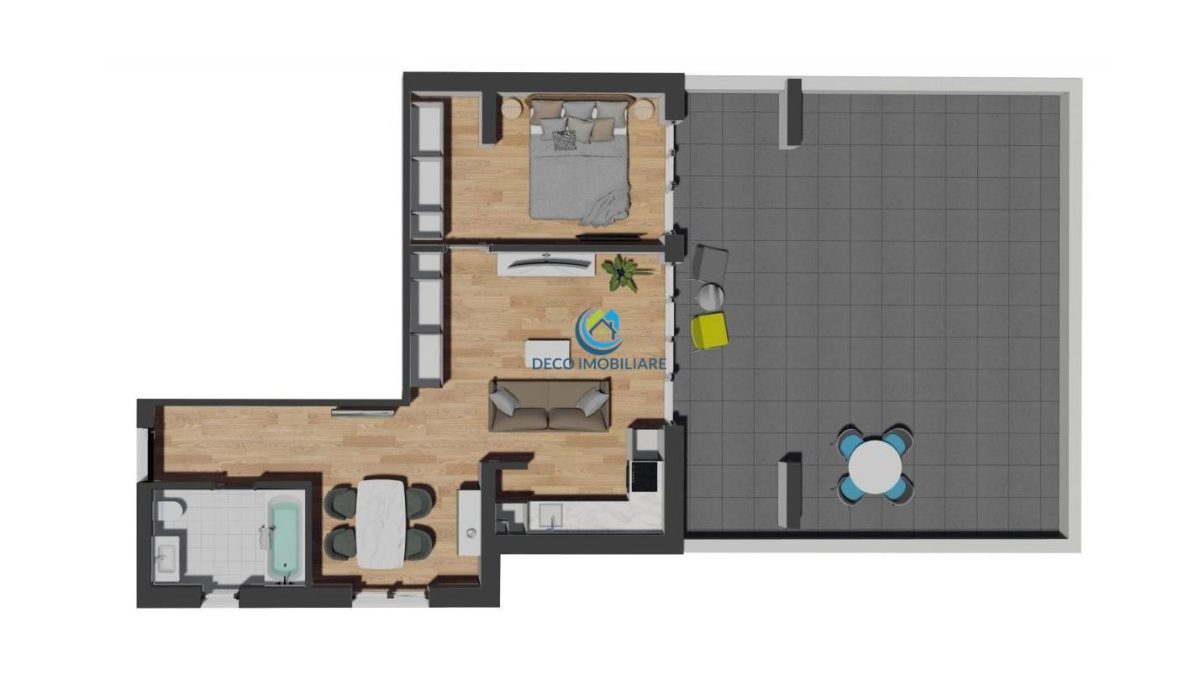 Apartament 2 camere finalizat cu terasa de 60 mp, zona VIVO - foto 2