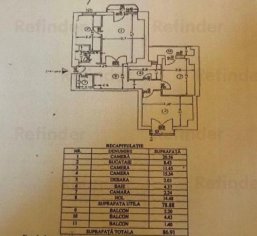 vanzare apartament 3 camere | in Rond Piata Alba Iuila | vedere panoramica | centrala termica |  87mp utili | etaj 9 | - foto 16