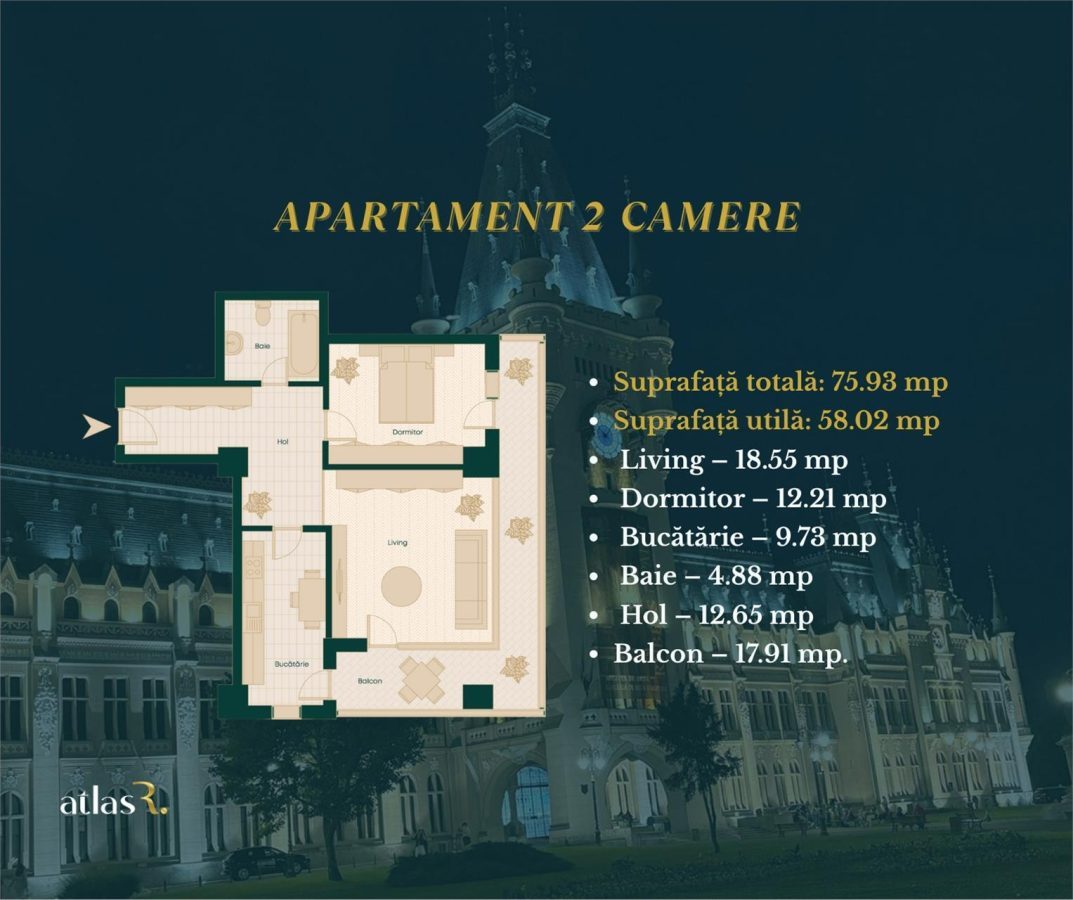 Intabulat -  2 camere | Central | 75.93 mp | comision 0 - foto 4