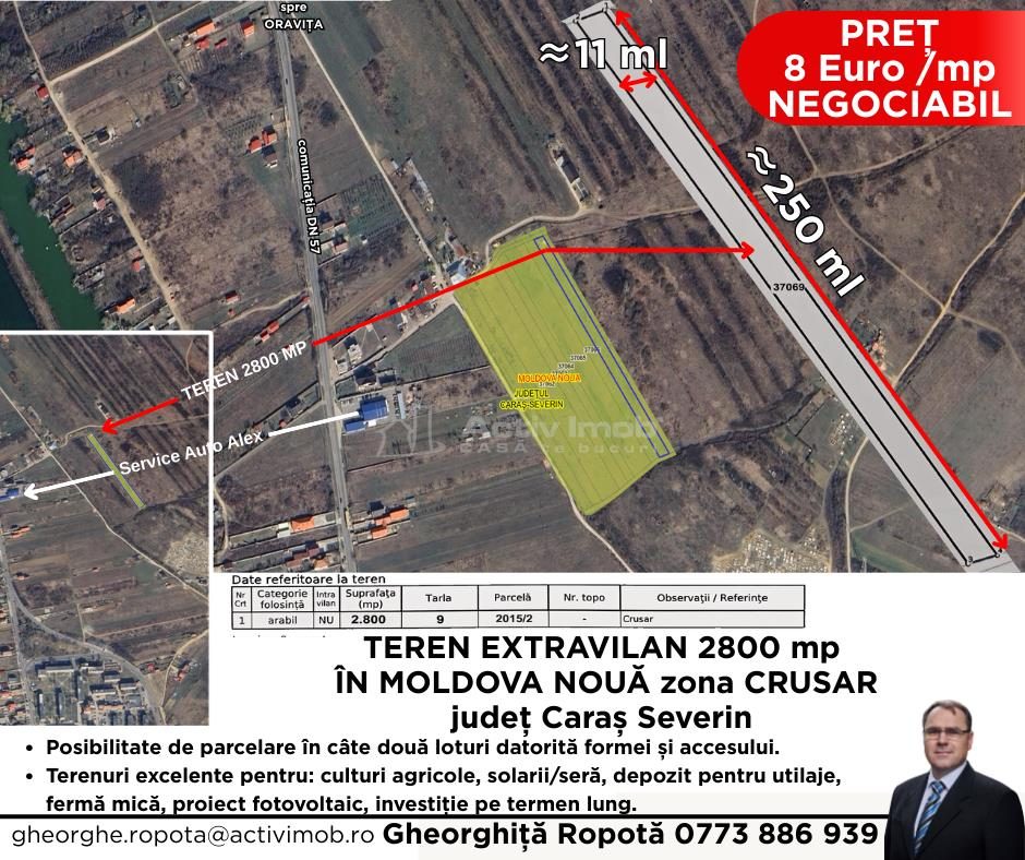 2 Terenuri Extravilan Moldova Noua â€“ Parcelabile - 