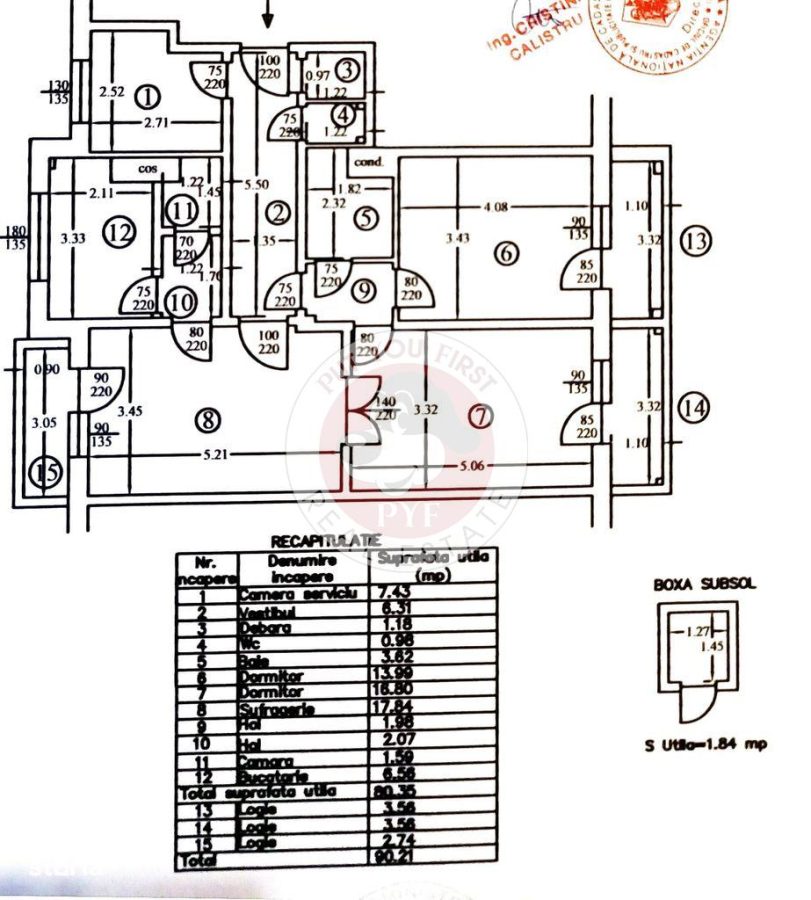 Kogalniceanu | 4 camere | U3 | Dec |   B12119 - foto 12