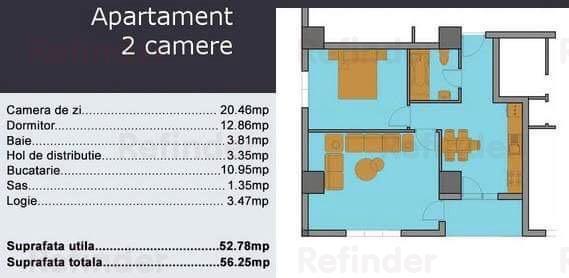 Vanzare apartament 2 camere |Stefan cel Mare | la 3 min metrou Obor | bloc 2015 | modern | etaj 6/9 | mobilat si utilat | 56mp utili | - foto 12