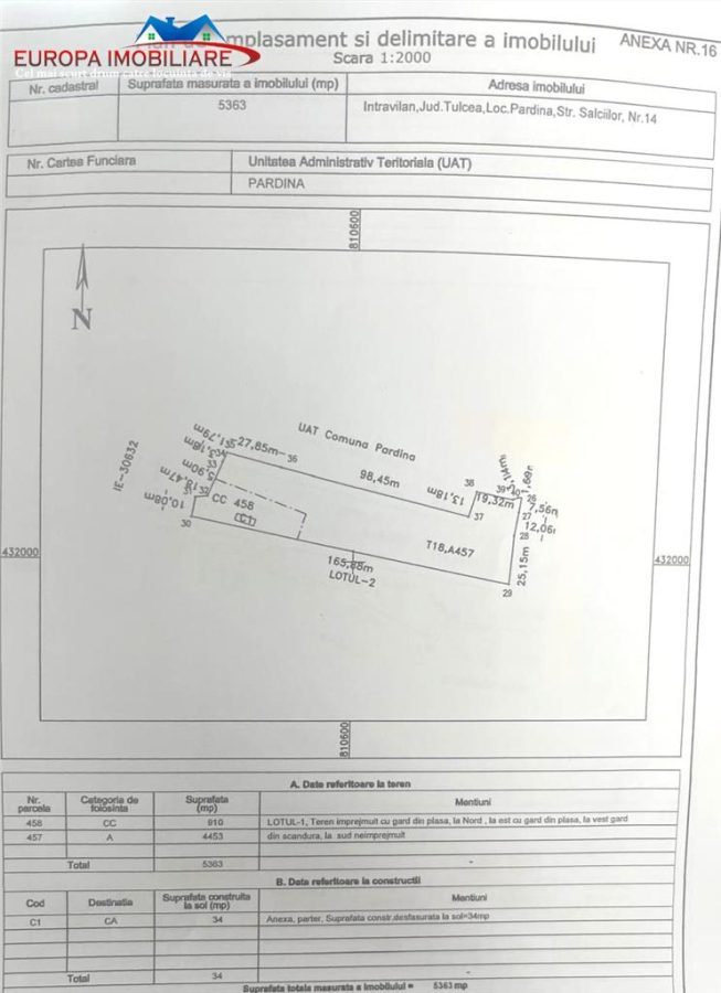 Teren intravilan cu deschidere la Dunare Loc. Pardina, Jud.Tulcea - foto 2