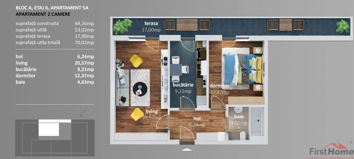Ap 2 cam, mobilat si utilat,BLOC NOU, Express Residence - foto 3