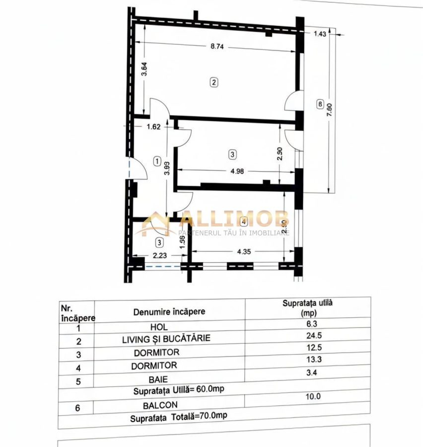 Apartament 3 camere de vanzare , bloc nou 2023 parter inalt, balcon 10 mp | - foto 13