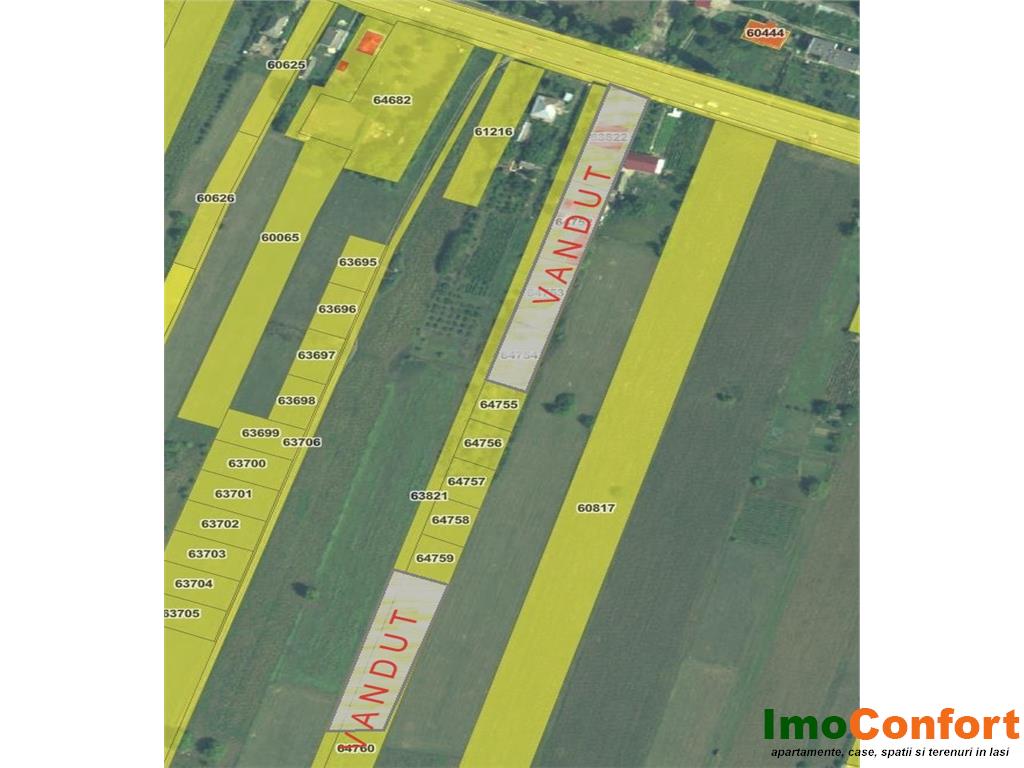 Loturi de teren intravilan in Podul Iloaiei cu acces din E85 - Podu Iloaiei
