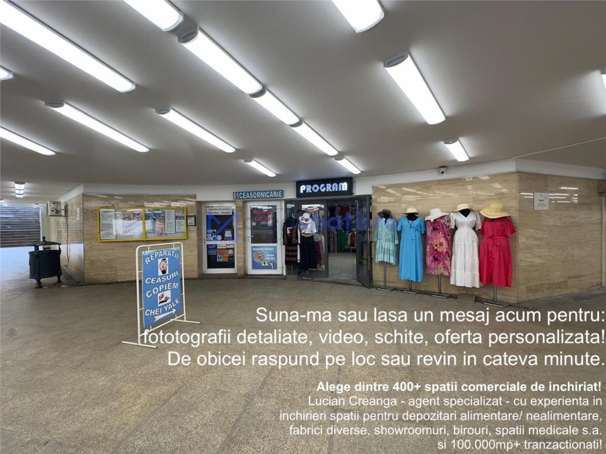 Spatiu comercial 40mp, Pasaj Piata Unirii - 