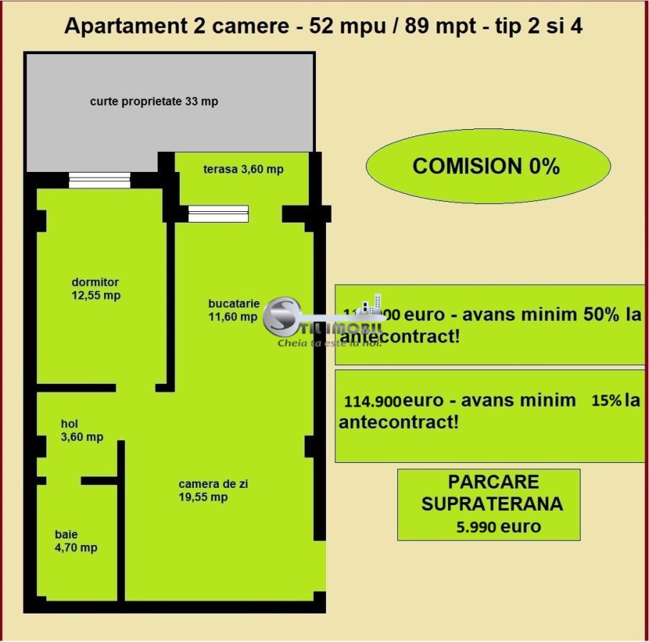 Apartament 2 camere de vanzare in Iasi Valea Lupului, curte proprie - foto 2