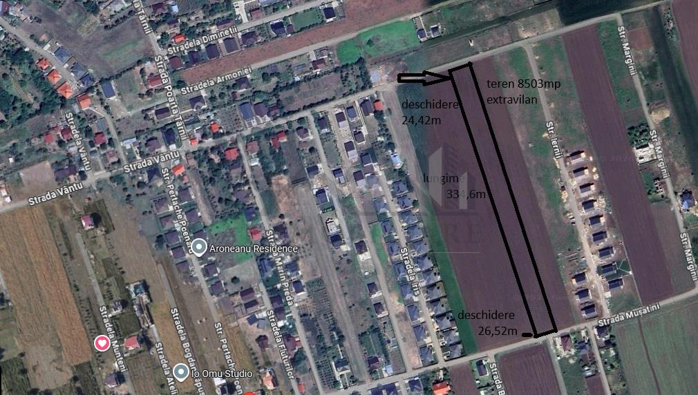 Aroneanu teren 8503 deschidere la doua strazi utilitati la ambele capete s-a demarat procedura de PUZ Intrare in intravilan - 