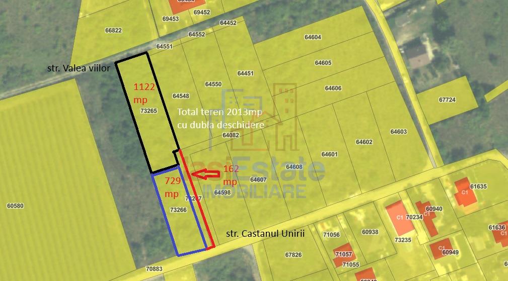 Visan str Castanul Unirii TEREN 729mp cu dubla deschidere toate utilitatile zonei - foto 2