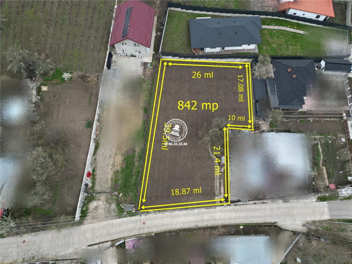 Teren intravilan 842 mp , asfalt , toate utilitatile - Valea Lupului , Iasi - 