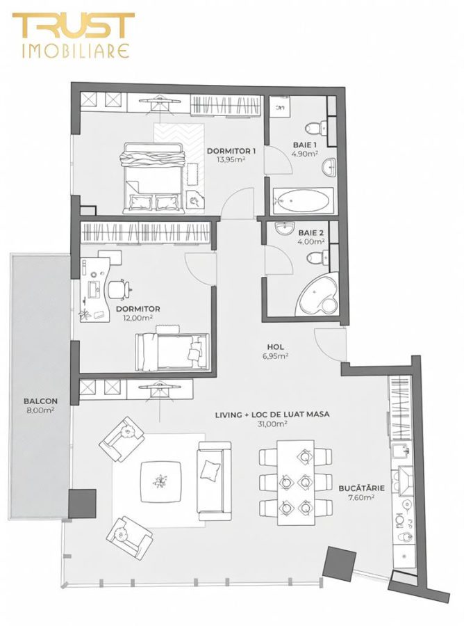 3 camere l Semifinisat l 2 Bai l 80 MP l str. Cosasilor - 