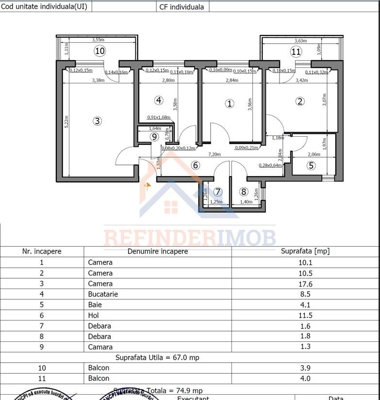 3 camere Rahova, decomandat, 2 bai, 2 balcoane - 