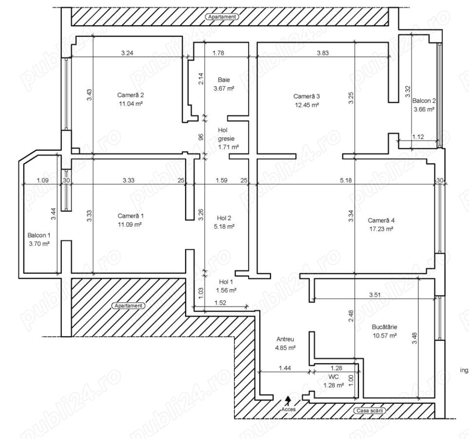 Apartamen cu 4 camere de 81 mp utili, etaj intermediar - foto 3