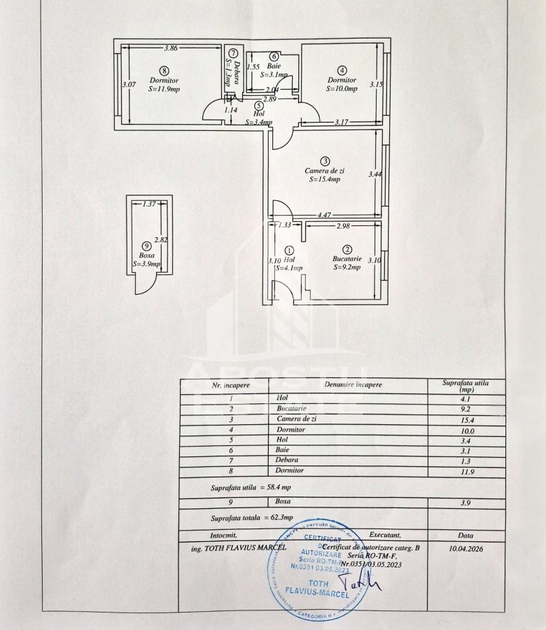 Apartament cu 3 camere,semidecomandat,de vanzare, zona Garii,Timisoara - foto 16