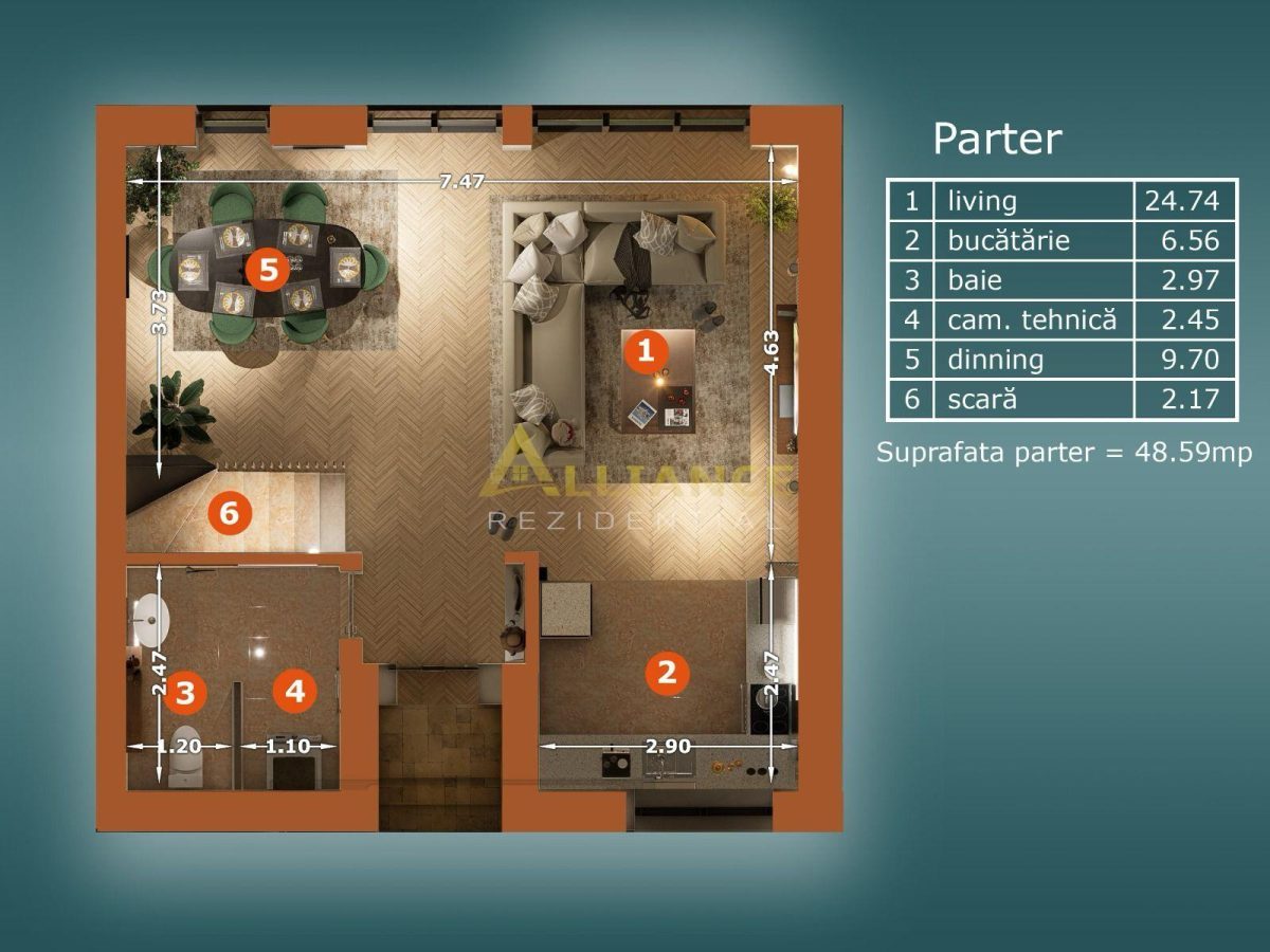 Casa Tip Duplex P+1+M cu 5 camere - 4 bai, 180 MPU, Teren - 190 MP - Comision 0% - foto 17