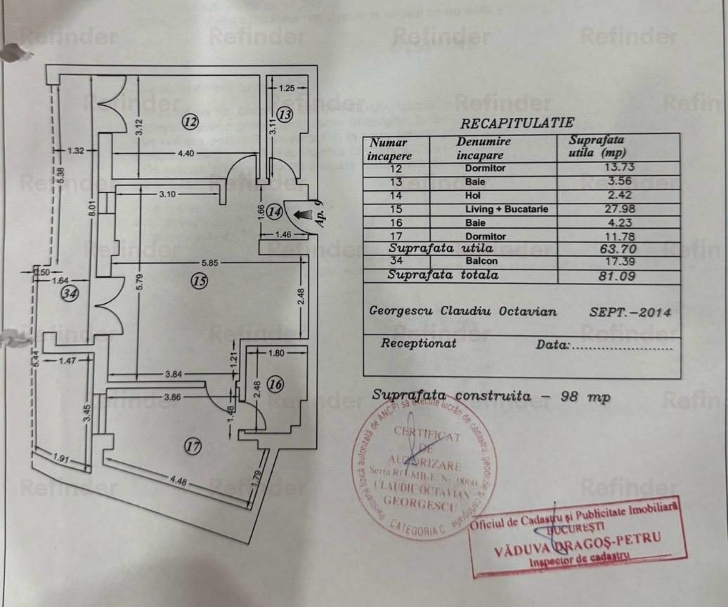Vanzare 3 camere | UpTown Residence Delea Veche | etaj 1 | bloc 2014 | centrala termica | - foto 16