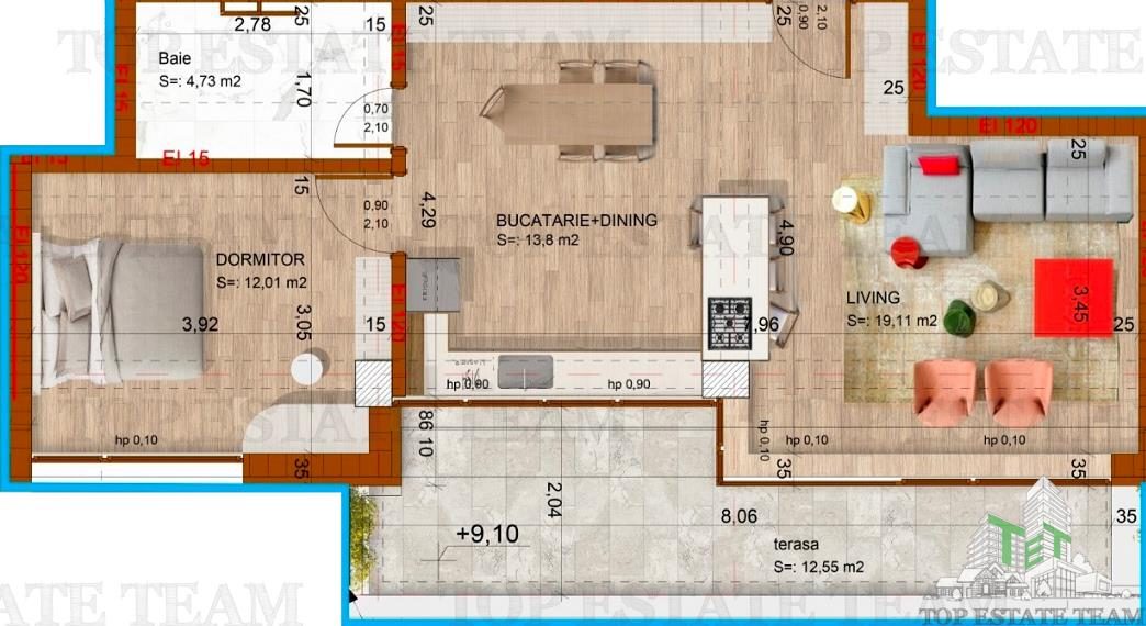 Penthouse 2 camere si terasa, bloc boutique, finisaje premium, incalzire in pardoseala, zona Domenii sector 1 - foto 25