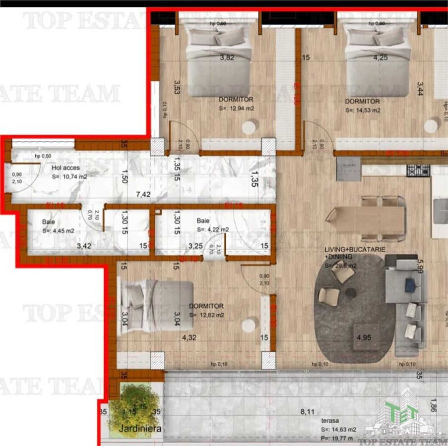 Penthouse 4 camere si terasa, bloc boutique, finisaje premium, incalzire in pardoseala, zona Domenii sector 1 - foto 7