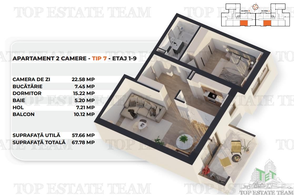 Apartament 2 camere bucatarie inchisa bloc nou, etaj 3, Sos.Alexandria - foto 2