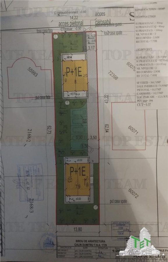 Reducere! Teren intravilan 880 mp cu proiect complet 2 case P+1, Comuna Berceni - foto 4