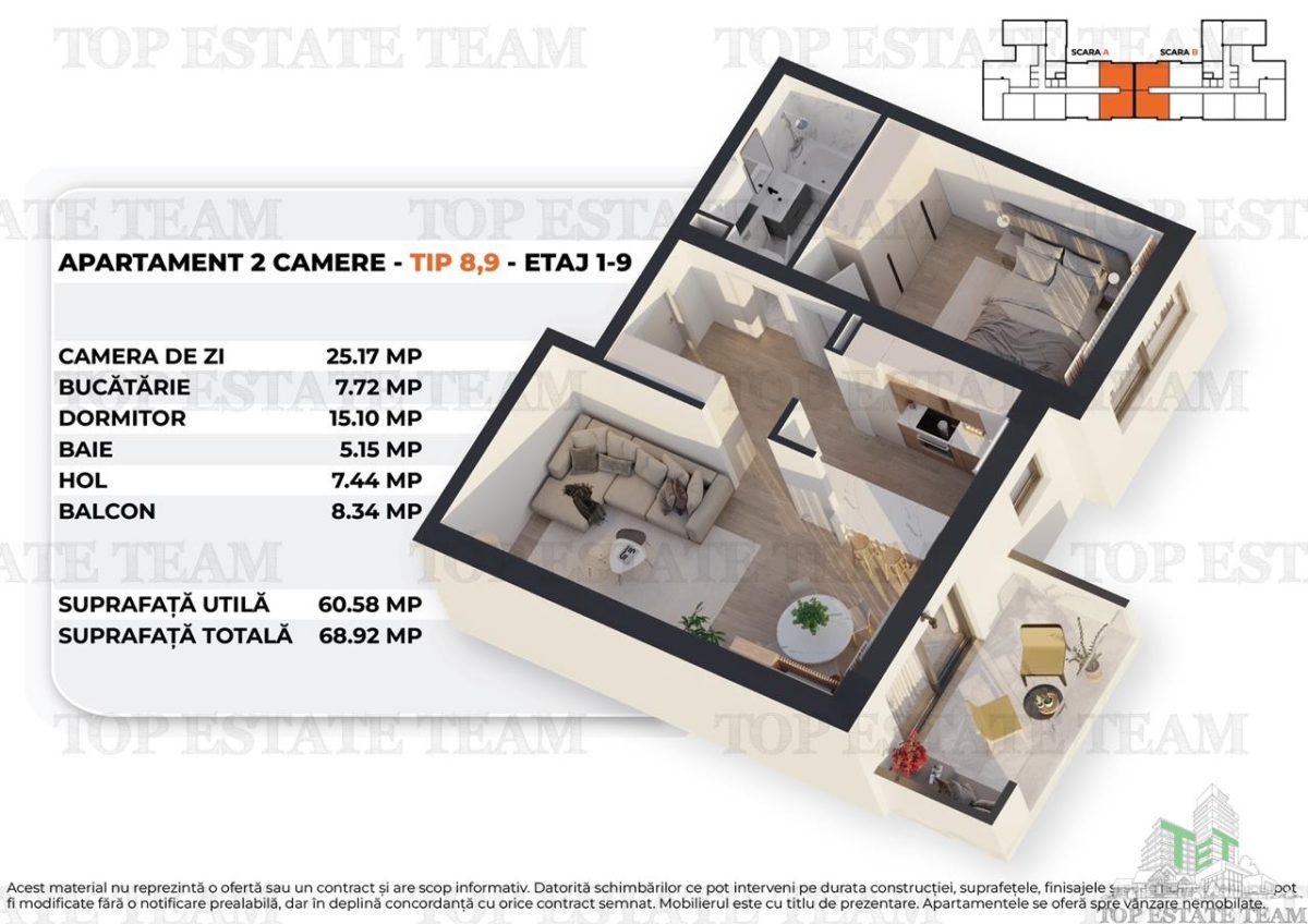 Apartament 2 camere intr-un bloc nou, modern, 61mp utili + balcon,  la 15 minute de Palatul Parlamentului. - foto 7