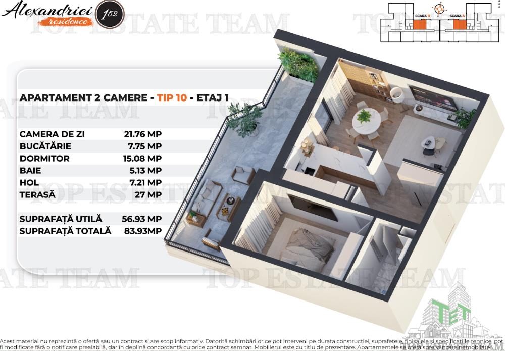 Apartament 2 camere, Terasa 27mp, Rahova - foto 7
