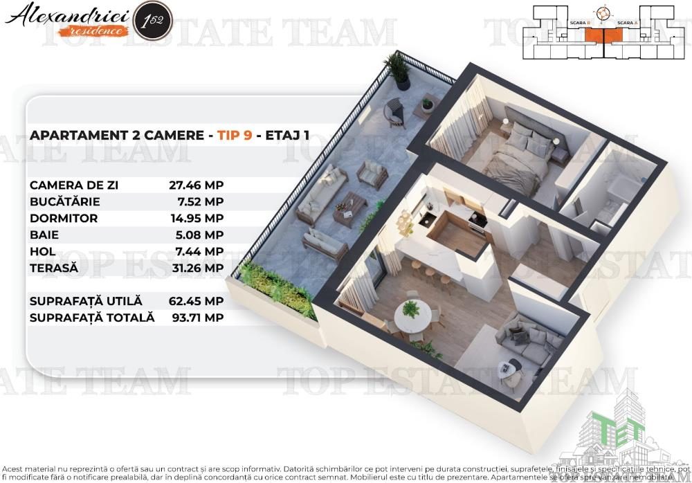 Apartament 2 camere, Terasa 31.26mp, Soseaua Alexandriei, Bucuresti - foto 7