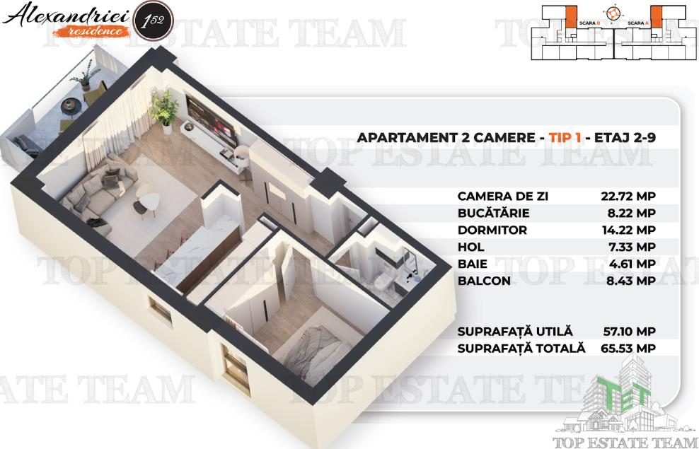 Apartament Nou cu 2 Camere, Soseaua Alexandriei - foto 7