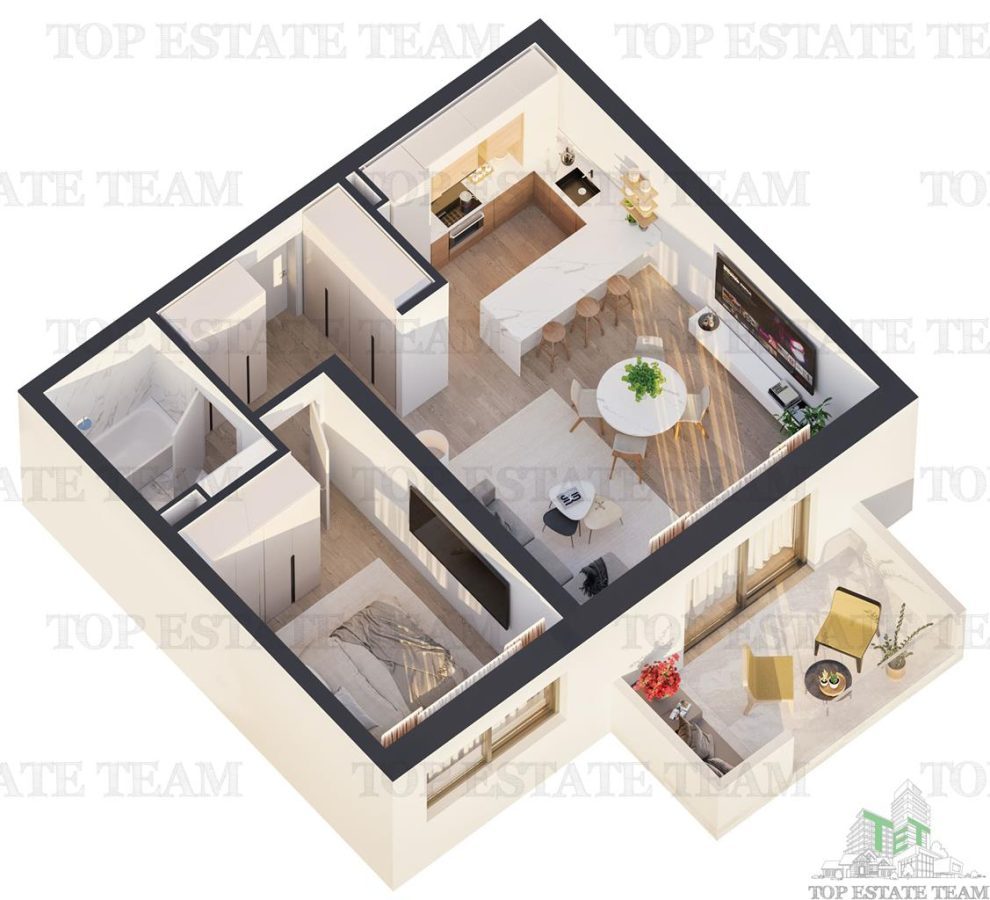 Apartament 2 camere  bloc nou zona Antiaeriana - foto 4