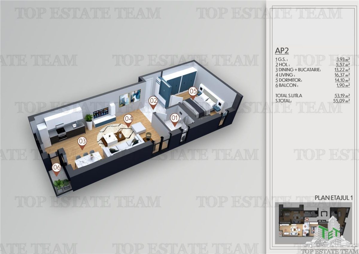 Apartament 2 camere bloc nou, adiacent metrou Obor - Bucuresti