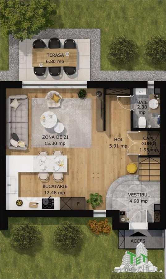 Cartier de case securizat cu bariera - foto 17