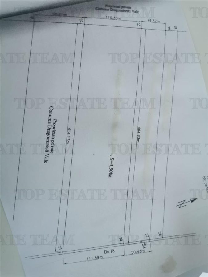 DE VANZARE Teren  45,000mp Dragomiresti-Vale / Chitila 45000mp - 