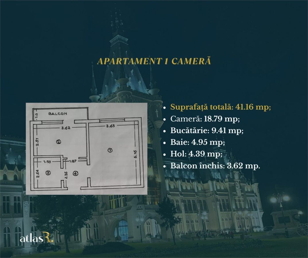 Apartament 1 camera | Poitiers | Etaj 3/8 | Bloc 1995 | 41 mp | Â Potential bun de inchiriere - foto 8