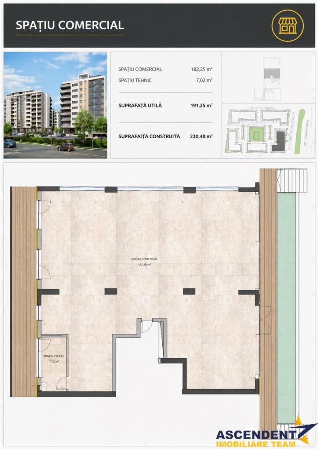 Spatiu comercial luminos, 192 mp, vitrina mare, acces dublu, parcari, Tractorul, Brasov - foto 7