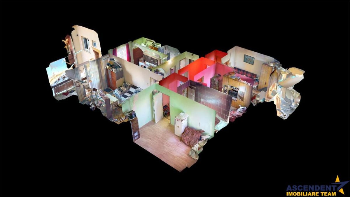 Tur 3D! Apartament 4 camere,2 balcoane,2 bai,zona centrala Acatari, Mures - foto 9