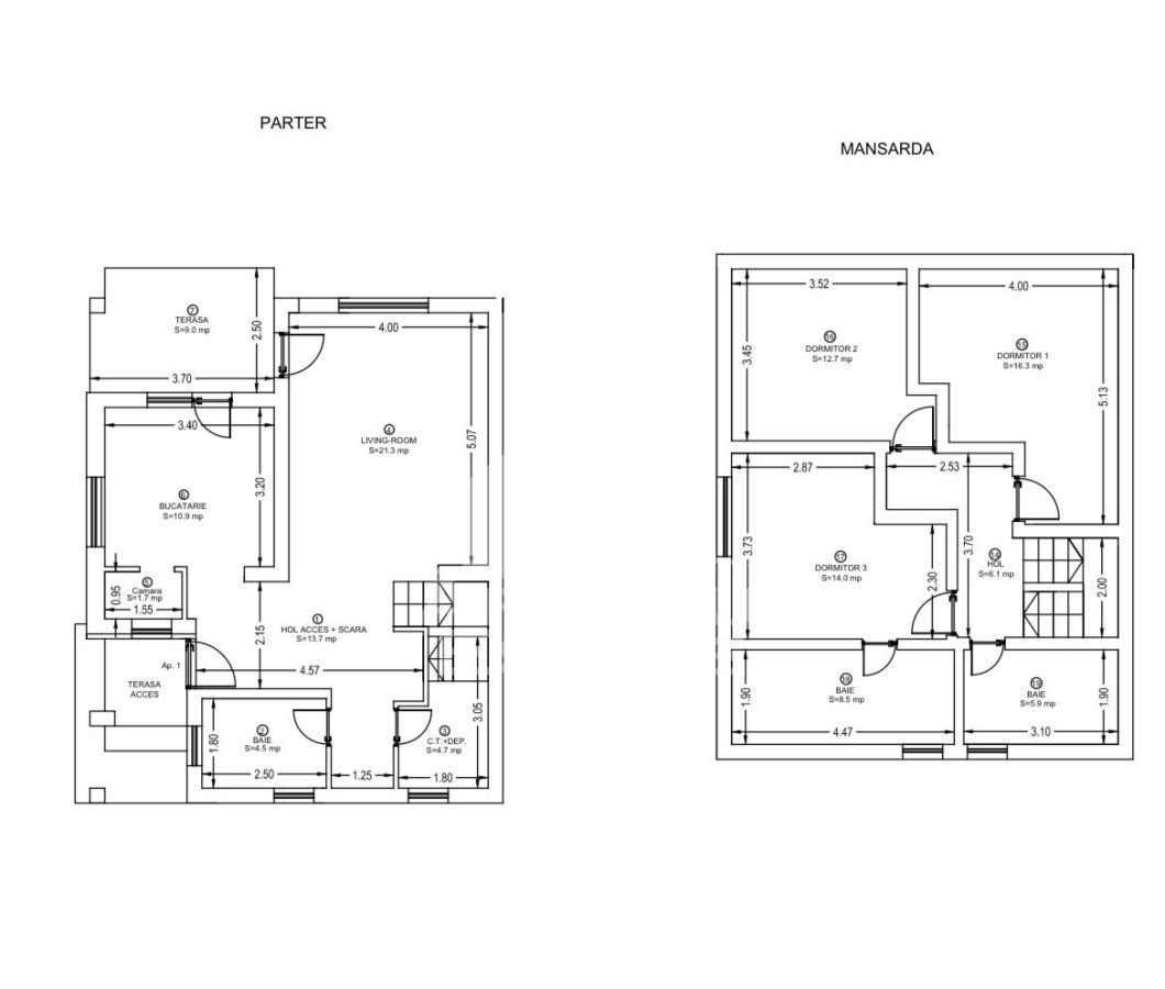 Duplex cu 4 camere, P+M, de vanzare, In Dumbravita - foto 13