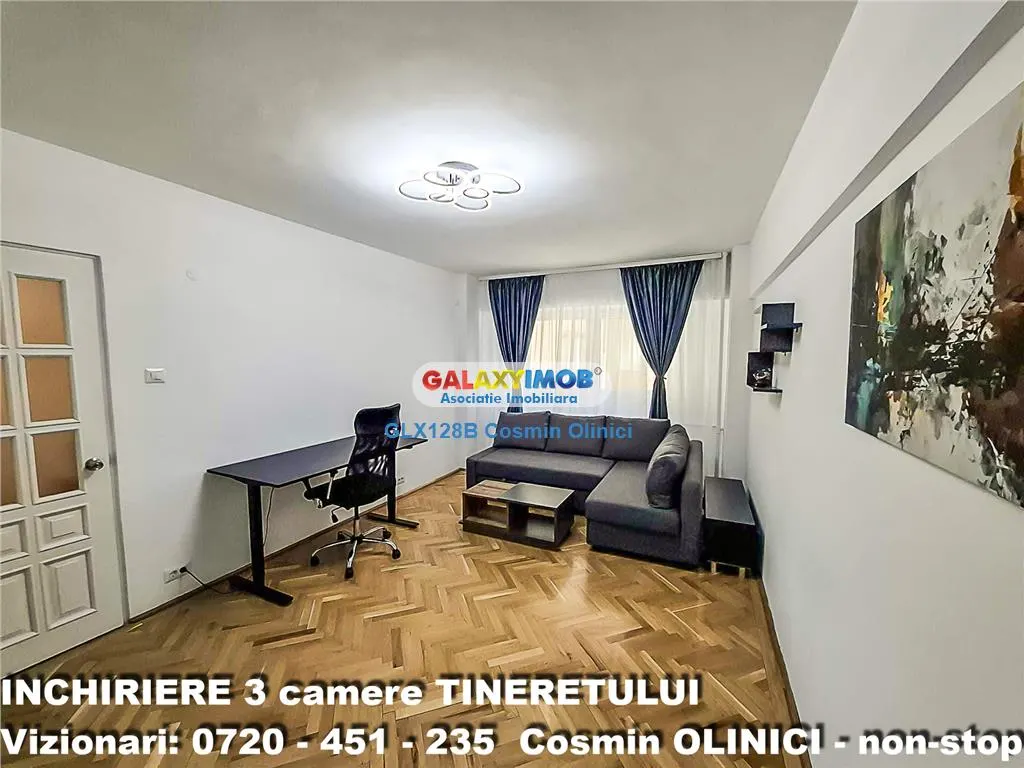 3 camere decomandat Tineretului langa metrou prima inchiriere - foto 1