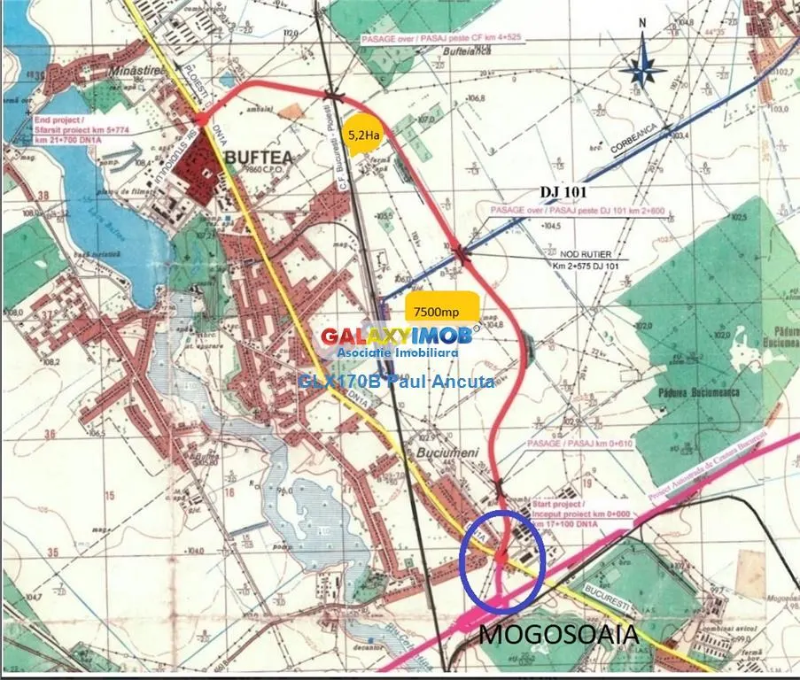 Teren Buftea Gara Rombiz 7500 mp Industrial Depozitare - foto 1