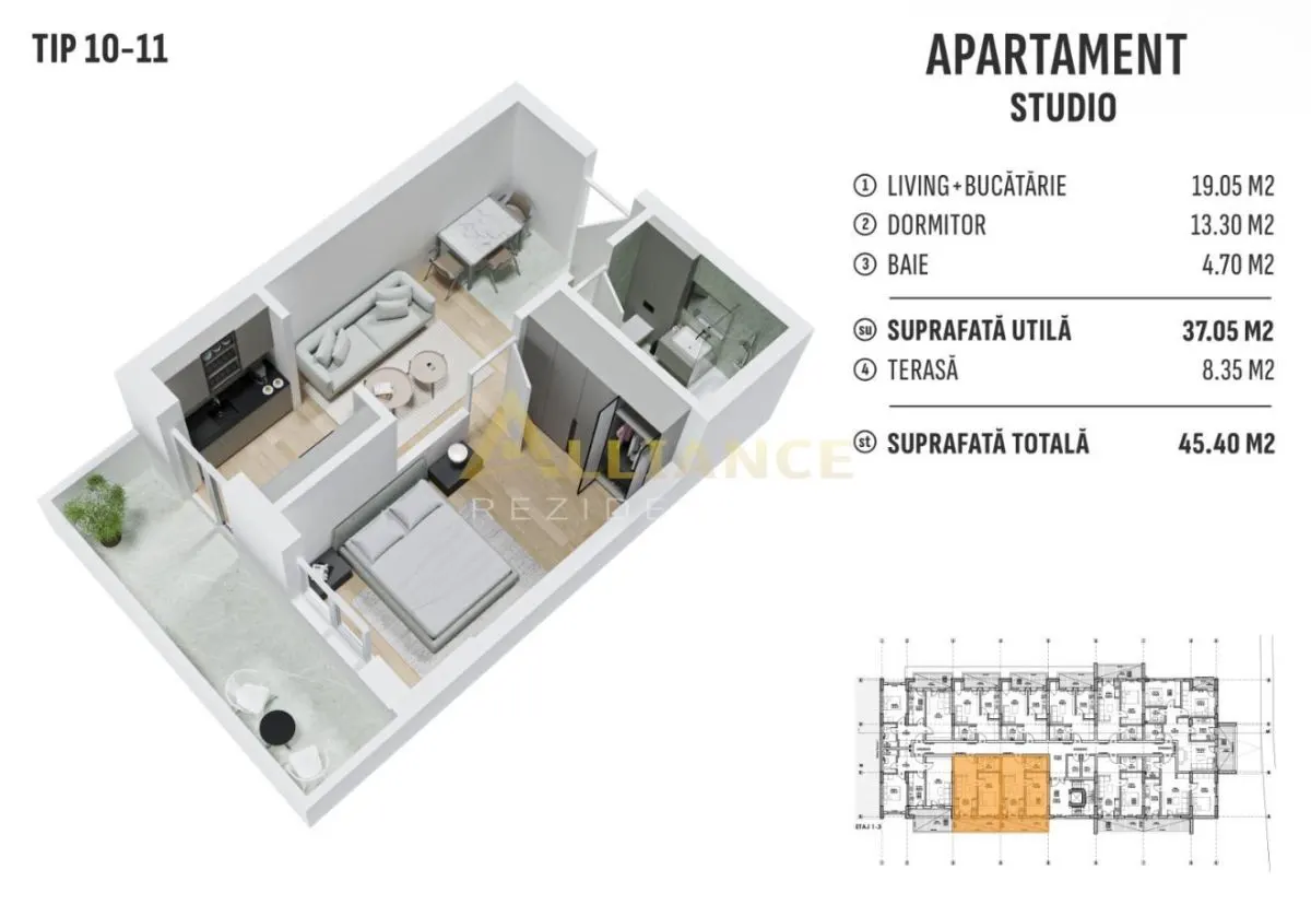 Ap.tip studio, se poate ajunge pietonal la metrou.Finalizat,parcare subterana. - foto 8