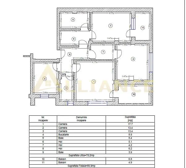 3 camere spatios | Etaj 1 | Bloc nou | 2 parcari - foto 14
