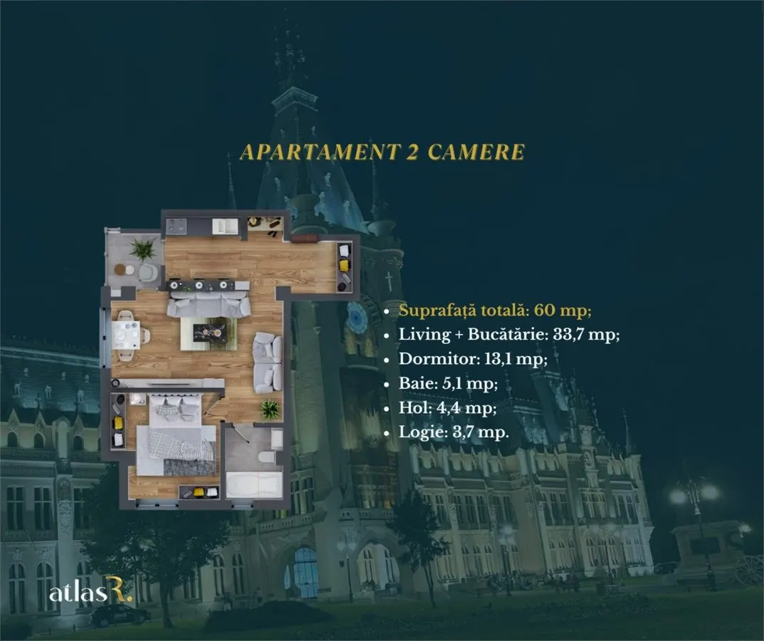 Apartament 2 camere | 60 mp | Dacia/Pacurari, Iasi | Comision 0 - foto 10