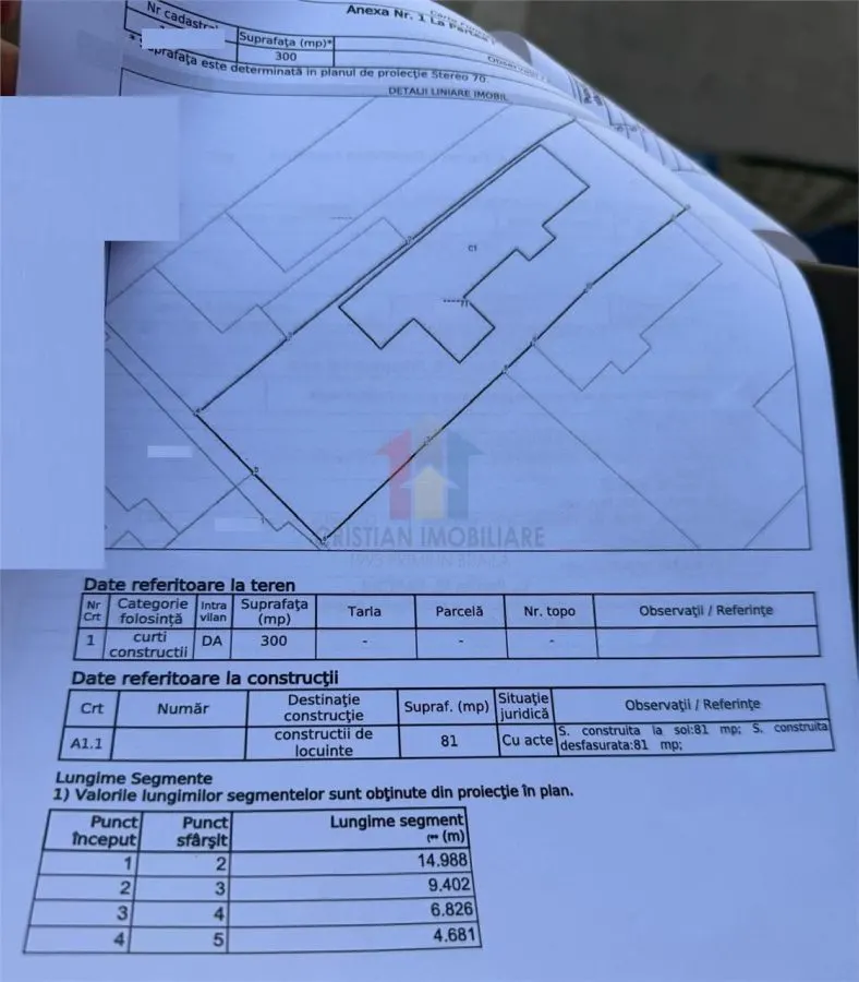 Teren 300 mp cu utilitati, deschidere 10 m, Chercea - foto 2