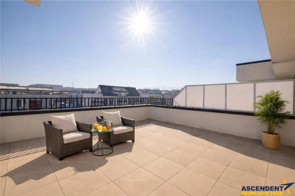 Apartament 2 camere,tip penthouse,mobilat.utilat.2 terase,100mp,Tractorul,Brasov. - foto 5
