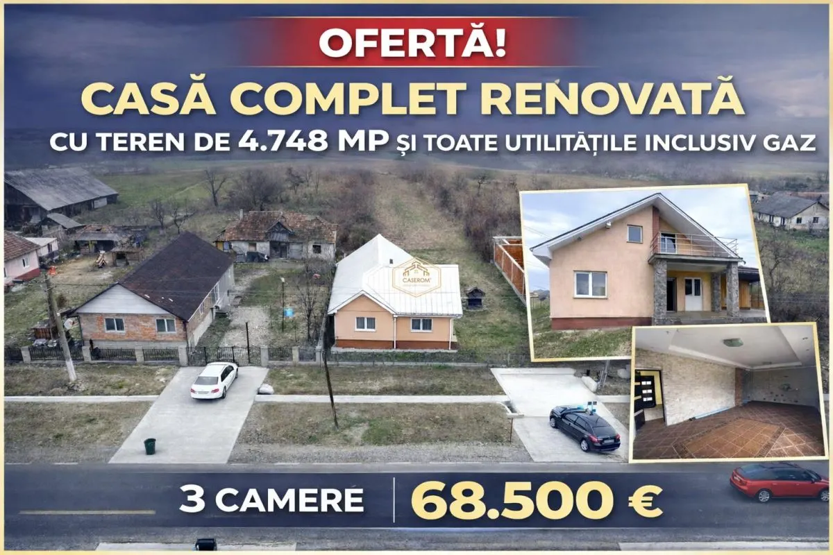 Casa cu 3 camere, renovata integral | Teren 5.000 mp | Borlesti - foto 1