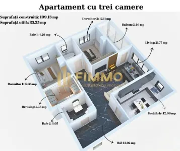Apartament 3 Camere | 109 mpt | Avans 20% | Suceava | ID:1642 - foto 1