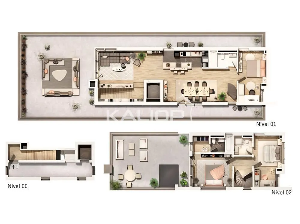 Penthouse 2 niveluri I 4 camere I 125.56 mp I terasa 151 mp  I  zona Parcului Central - foto 2