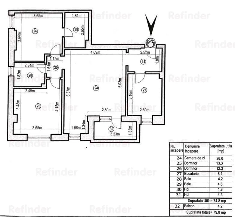 vanzare apartament 3 camere | Calea Calarasilor - Piata Muncii | bloc 2021 | etaj 1 | 80mp utili | mobilat si utilat lux nou | - foto 15