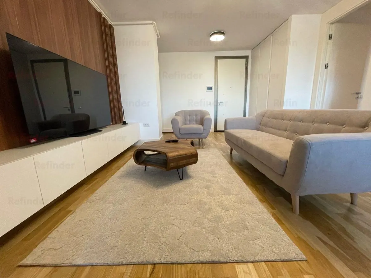vanzare apartament lux 2 camere | Barbu Vacarescu | 60mp utili | etaj 7 | mobilat, utilat, loc parcare subteran | - foto 2