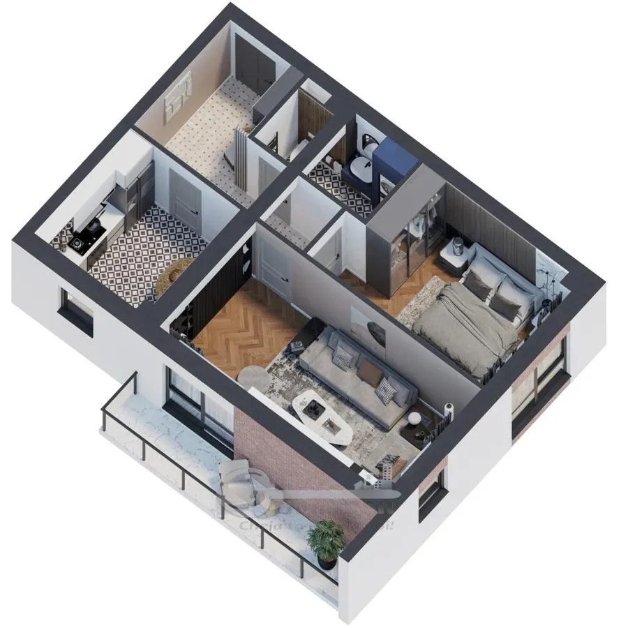 Apartament 2 camere â€“ 58,41 mp | Design modern & finisaje PREMIUMÂ  | COMISION 0% - foto 1